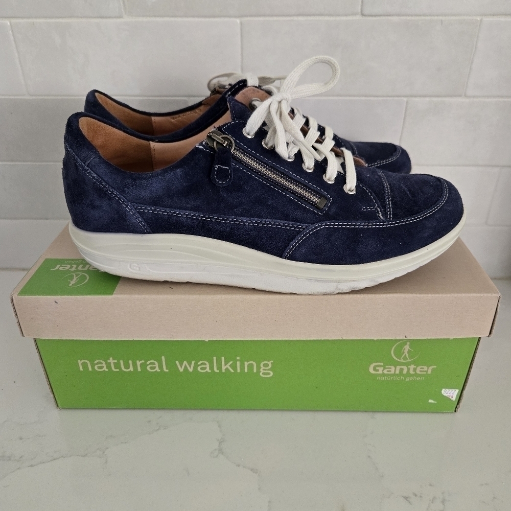 Ganter Gisa 7 Royal Blue Lace-Up Aktiv Active Sneaker Rocker Zip-Up Size 8.5 US